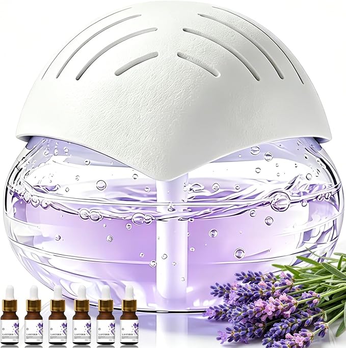 BBMars Essential Oil Diffuser, Water Washable Aromatherapy Air Purifier with 7 Colors LED Night Light, Portable Mini Air Freshener Cleaner for Smoke Pet Odor Home Office Bedroom