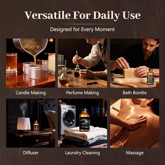 Auelife 4oz Vintage Oak Men Essential Oils for Diffusers for Home - Warm Woody Fragrance Oil for Candle Making, Soap Making, Father's Day & Birthday Gifts for Him- Masculine Scent for Men Gift, 118ml