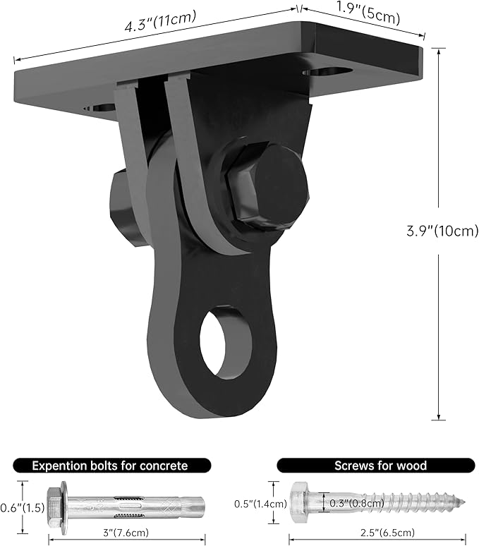 VivaZen Heavy Duty Swing Hangers 304 Stainless Steel（Plus），Over 5000 lb Capacity Includes Screws & Bolts - 2 Pack for Indoor/Outdoor Playground, Porch, Trapeze, Hammock Chairs & Swing Sets (2 Pack)