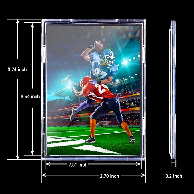 30-Pack Slim Card Holders - UV Protection Hard Plastic Cases for Sports Cards, Baseball Cards Collectibles, Anti-Scratch Trading Card Sleeves with Secure Closure