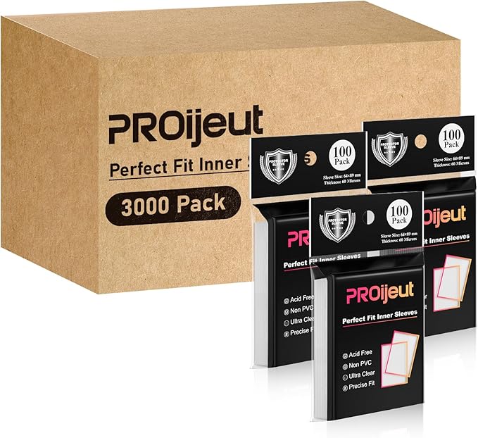 3000 Pack Card Sleeves Clear, Perfect Fit Inner Sleeves Ideal for Double-sleeving, Trading Card Sleeve Compatible with MTG, PKM, TCG and Gaming Cards (60 Microns)