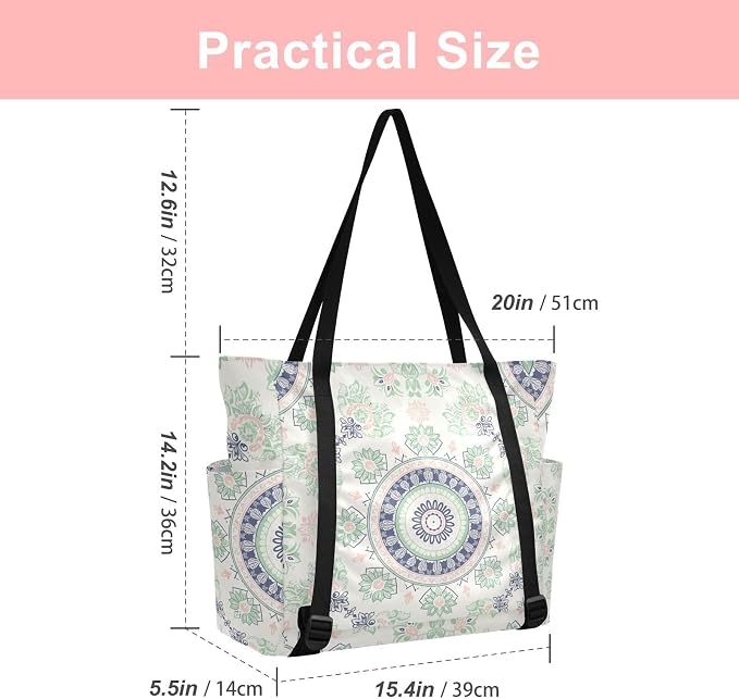MCHIVER Yoga Bag for Women Men Large Yoga Mat Bag with Adjustable Strap Workout Bags Totes for Pilates Yoga Travel
