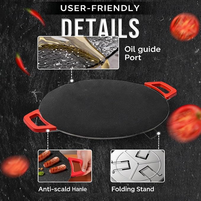 Indoor Smokeless Electric Griddle, 2026 Upgraded 1500w Portable Electric Korean BBQ Grill, Non-stick Round Grill Pan for BBQ, Tortillas, Steaks, Burgers, Pancakes (11.8in)