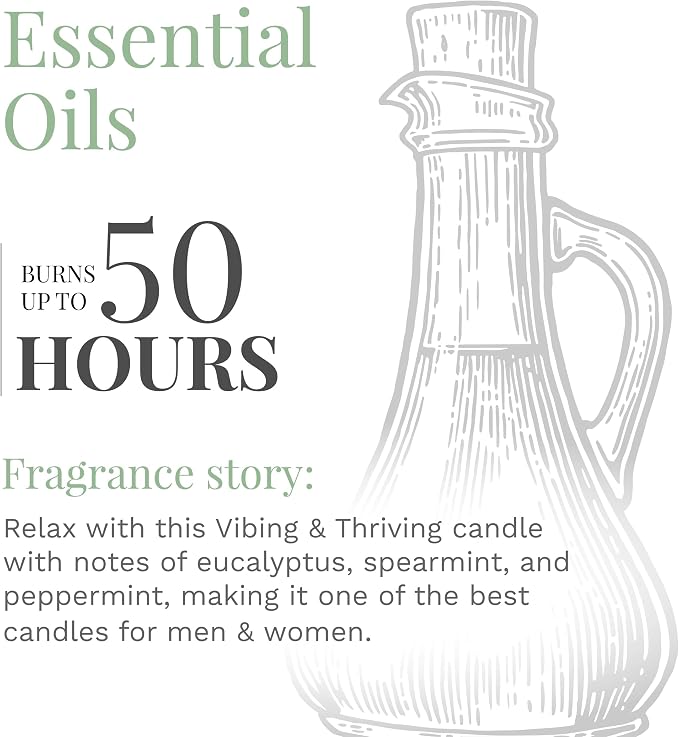 Essential Elements by Candle-Lite Company Wood Wick Scented Candle, Vibing & Thriving, One 16 oz. Single-Wick Aromatherapy Candle with 50 Hours of Burn Time, White
