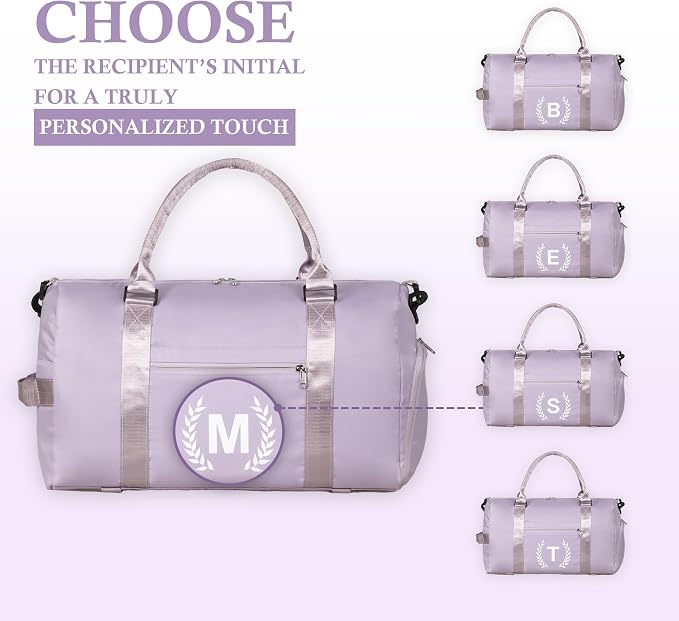 Gym Bag with Shoe Compartment - Personalized Monogrammed Duffle for Sports, Travel, and Workout with Initials