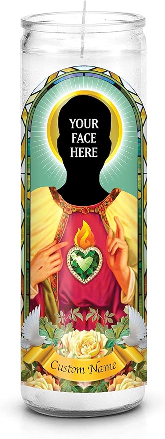 Saint Selfie: Custom Prayer Candle, Father's Day Gift, Funny Unique Gift, Catholic, Unscented, 7 Day