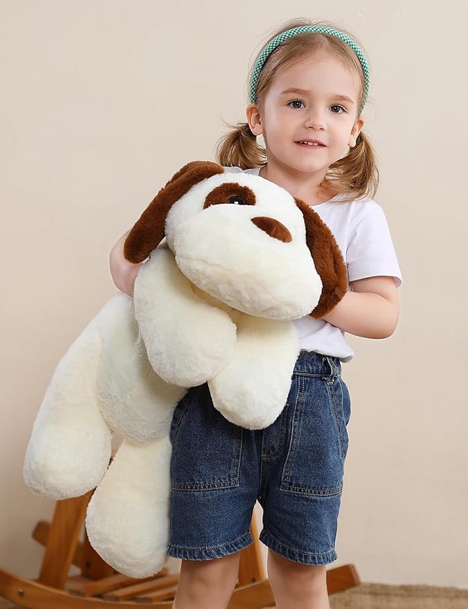 Weighted Dog Stuffed Animals 5 lbs, 24in Large Weighted Dog Plush for Kids Adults Boys Girl, Cute Plushies Soft Pillow Toy for Christmas, Birthday Gifts