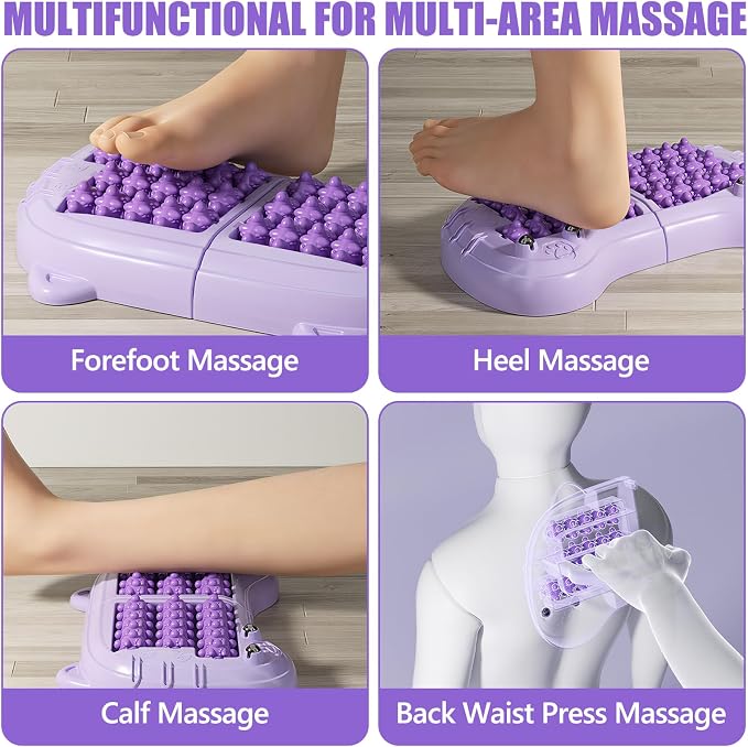 Foot Roller Massager for Plantar Fasciitis Pain Relief, Large Size Under Desk Feet Massage, Manual Acupressure Tool, Eases Pain & Cold Feet, Boosts Circulation, Split Portable & Washable