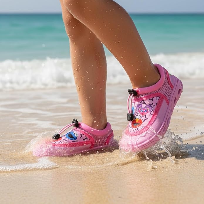Girls Character Water Shoes Frozen Minnie Mouse Paw Patrol Moana Sesame Street & Little Mermaid Slip-On Aqua Socks Quick Dry Beach Pool Shoes Sizes: 3-4 Infant 5-10 Toddler 11-12 Little Kid