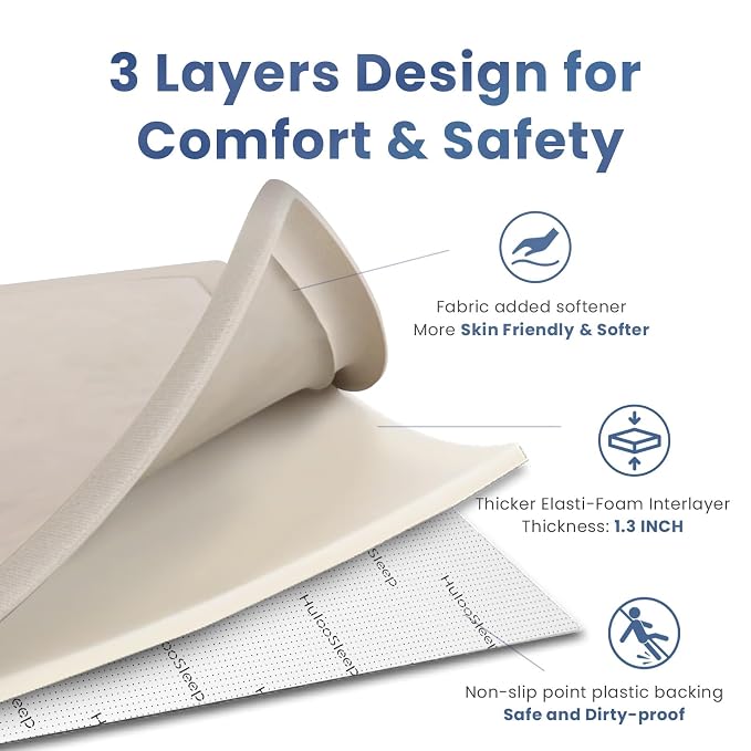Large 79"x110" Baby Activity Play Mat for Floor,1.3" Thick Elasti Foam Cushion Mat for Tummy Time & Crawling,Non-Slip&Safe for Infants,Toddlers & Kids, for Living Room,Classroom & Playroom（Beige)