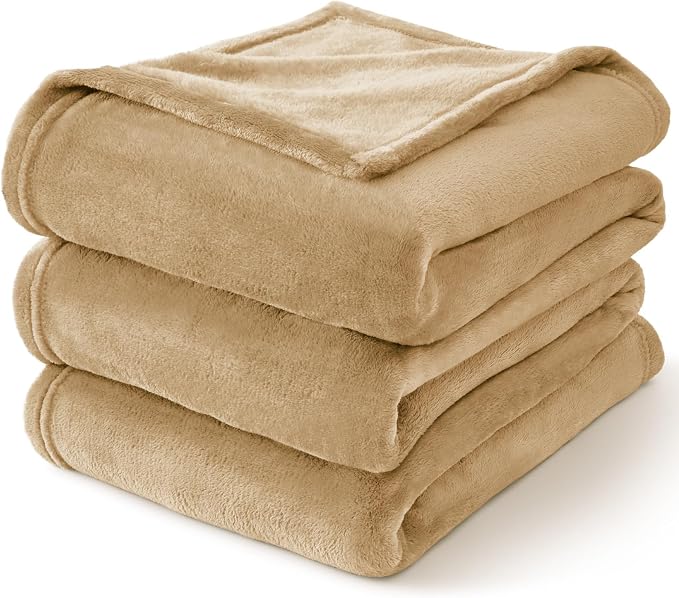 BEDELITE Fleece Blanket Soft Plush Throw for Couch Light Camel 50"x60" | Ultra Soft Fleece, Plush Microfiber, Lightweight Warmth, All Season Comfort, Fade Resistant, Machine Washable, Couch Sofa Bed