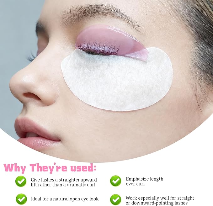 2 Pairs Lash Lift Shields – Washable and Reusable Korean Super Sticky Flat Pads for Eyelash Perm, No.1 Lash Lift Softening Shields for Women Beauty, Pink