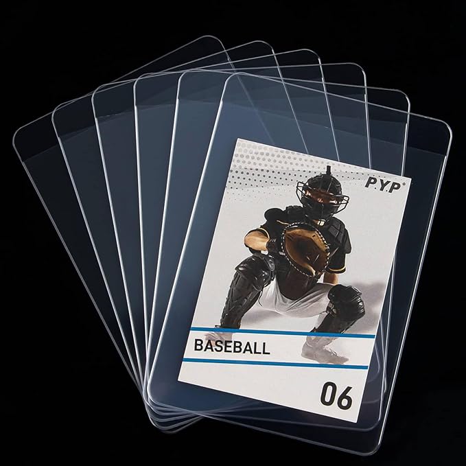 200ct Semi Rigid Card Holders - Card Sleeves for Trading Card with 1/2" Lip Sleeves Fit Standard Grading Cards Baseball Cards for Graded Card Submittions