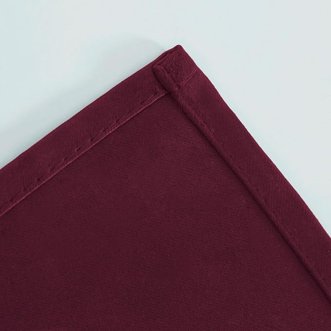 LEMOMO Burgundy Red Blackout Curtains 34 x 84 Inch Length/Set of 2 Curtain Panels/Thermal Insulated Room Darkening Blackout Curtains for Bedroom