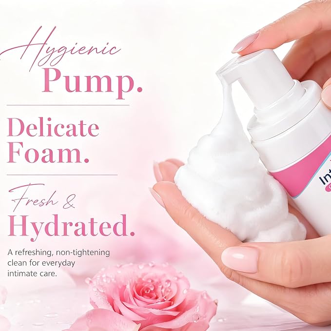 AOAO Intimate Wash for Women, Gentle Sensitive Feminine Wash, ph Balance Cleanser, Herbal Infused Cleansing Foam, Probiotic Enriched, Self-Foaming Pump, Sulfate-Free, 5 Fl Oz