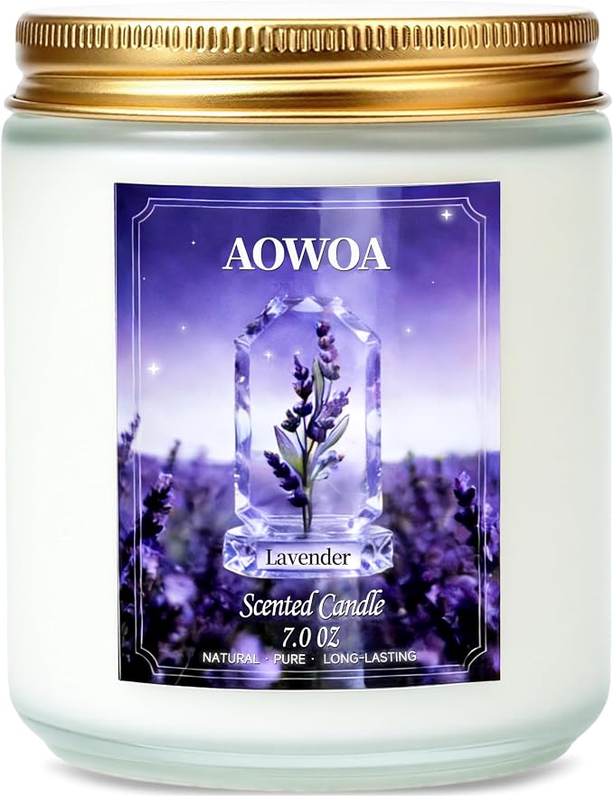 Lavender Scented Candles for Women -Aromatherapy Candle, Natural Soy Candles for Home Scented 7oz, Long Lasting Non-Toxic Clean Burning, Mom Birthday Candles Valentines Day Gifts