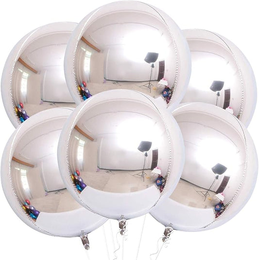 KatchOn, Metallic Silver Balloons - Pack of 6 | Silver Foil Balloons for Birthday Decorations | 4D Shiny Chrome Balloon for Engagement, Bridal Shower, Graduation Decorations 2026