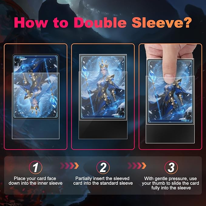 1200 Pack Card Sleeves Clear, Perfect Fit Inner Sleeves Ideal for Double-sleeving, Trading Card Sleeve Compatible with MTG, PKM, TCG and Gaming Cards (60 Microns)