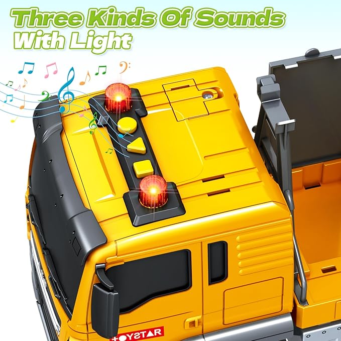 SpringFlower Large Excavator Truck Toy, 3 4 5 6 Year Old Boys Toddlers Toy Truck, Lights & Sounds Toy Excavator for Boys Age 4-7, Kids Toddles Birthday for Kids