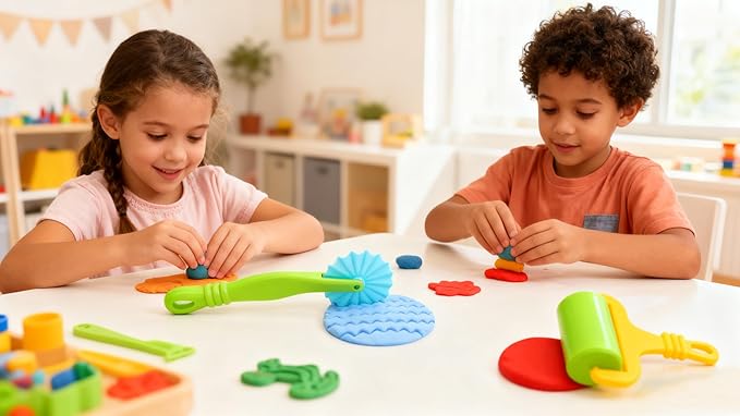 6-Piece Kids’ Dough Tool Set – Colorful, Child-Safe Modeling Clay Accessories for Small Hands