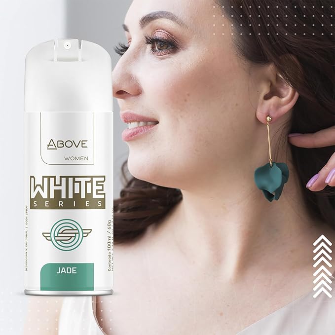 ABOVE White Series Body Spray, Jade, 2.12 oz - Deodorant Spray - Masks Perspiration Odors - Long-Lasting Dry Spray - Paraben-Free - Cruelty-Free