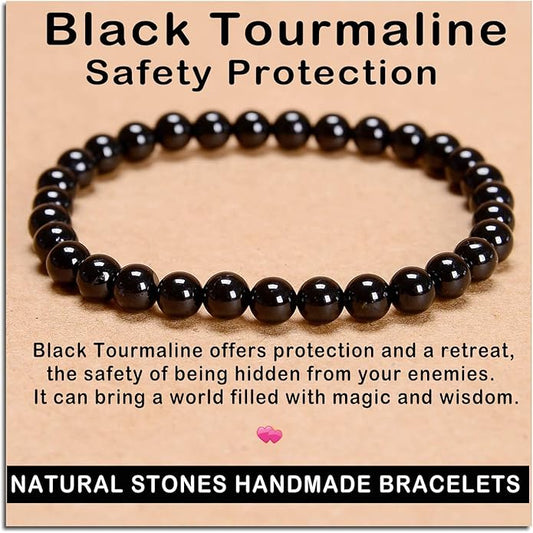 AD Beads Handmade Gemstone Stretch Elastic Bracelet Crystal Healing Reiki Nature's Beauty and Spiritual Essence Unisex
