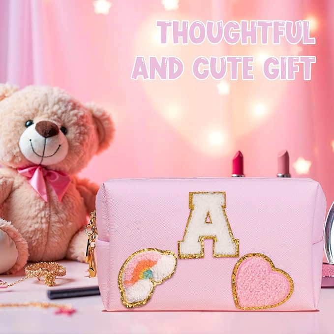 Elilier Birthday Gifts for Kids 4 5 6 7 8 9 10 11 12 year Old, Girl gifts Skin Care, Letter Pouch Cosmetic Toiletry Bag, Personalized Gift for Girl, Gift Bags