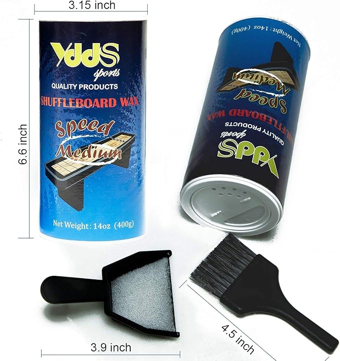 Shuffleboard Sand - Shuffleboard Wax with Mini Dustpan and Mini Brush, 2 Cans(2×14 oz)