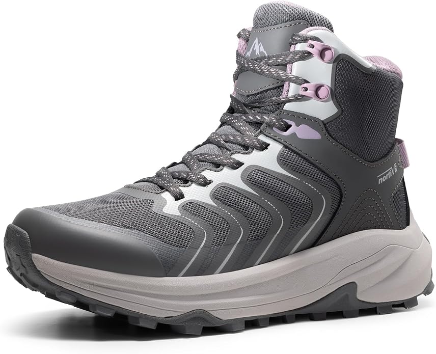 NORTIV 8 Women's Hiking Boots Waterproof with Arch Support Sneakers Walking Outdoor Comfortable Lightweight Boot Echo Mid