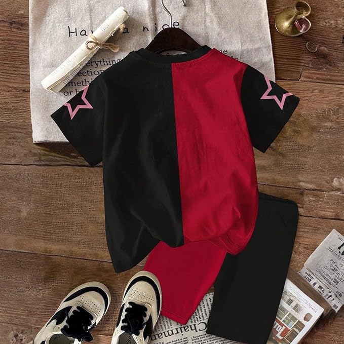 K-POP DEM0N Hunters Outfits for Girls, 2 Piece T-Shirts and Apparel Sets Birthday Gift
