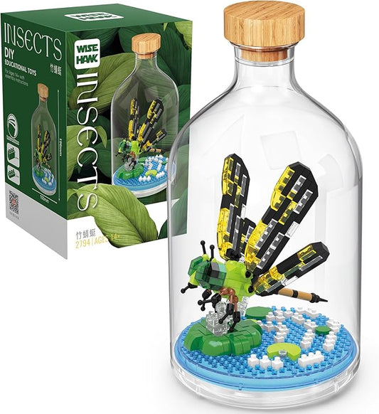 Creative Insect Friend Set,Adult Mini Animals Building Set,Party Favors Gift for Kids,Nature Lovers Office Home Decor Mini Bugs Building Block,New Year Birthday Gift for Boys Girls(Dragonfly)
