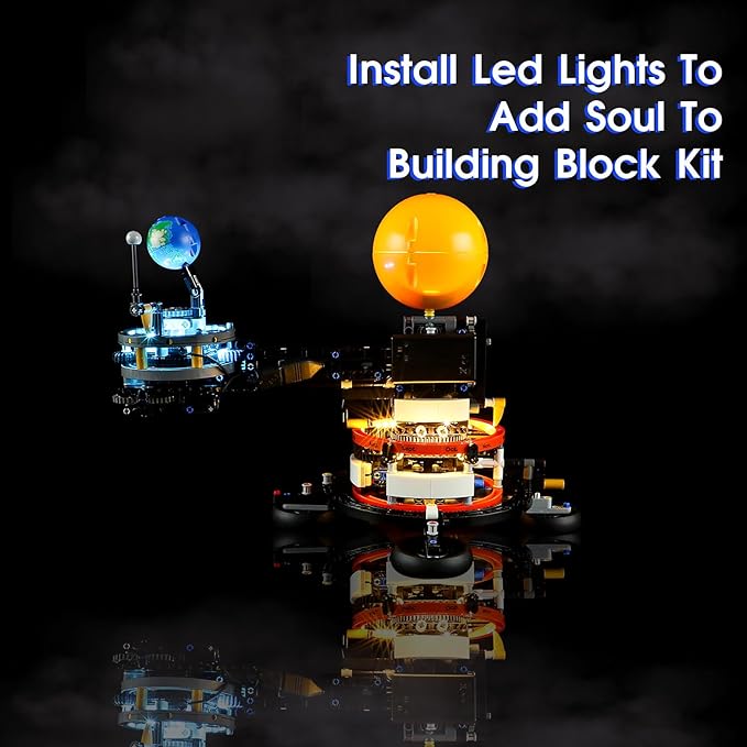 Vaodest Led Light for Lego 42179 Technic Planet Earth and Moon in Orbit Building Blocks Model,Design and Configuration Compatible with Model 42179(Led Light Only, Not Building Block Kit)