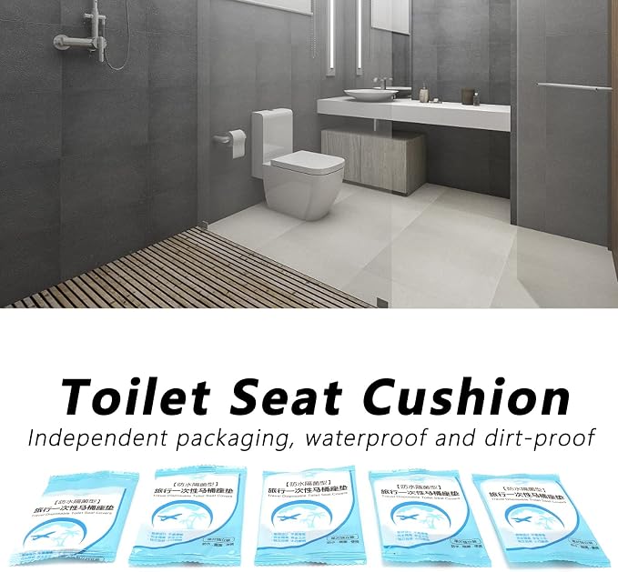50Pcs Disposable Toilet Seat Cover, Multifunctional Toilet Covers Disposable Lightweight Disposable Plastic Toilet Seat Cover Portable Public Toilet Seat Covers
