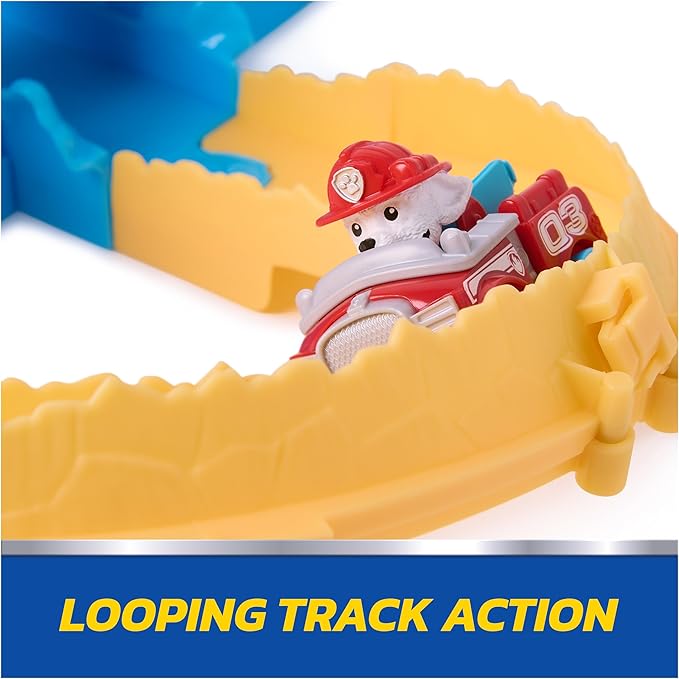 PAW Patrol Pup Squad Track Set, Looping Track Playset & Vehicle Launcher with Chase & Marshall Toy Cars, Kids Toys for Boys & Girls Ages 3 and Up