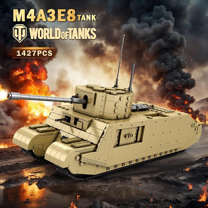TOG2 Tank Building Set, WW2 Military British Armed Tanks Building Block Set for Military Fans 77032, World of Tanks Licensed Product, MOC Tank Model Toy Gift for Adults and Teens（1427 PCS）