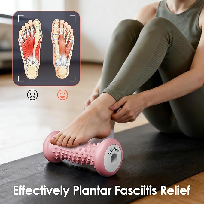 Foot Roller Massager for Plantar Fasciitis, Foot Arch and Heel Pain Relief | Deep Tissue Muscle Massage, Feet Ergonomic & Rounded Top Design