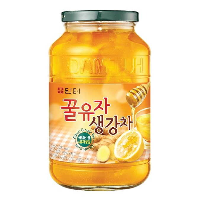 Damtuh Korean Honey Citron Ginger Tea, 2.2 lb Large Jar – Yuzu Ginger Marmalade Tea Base for Hot or Iced Drinks, Spread & Desserts