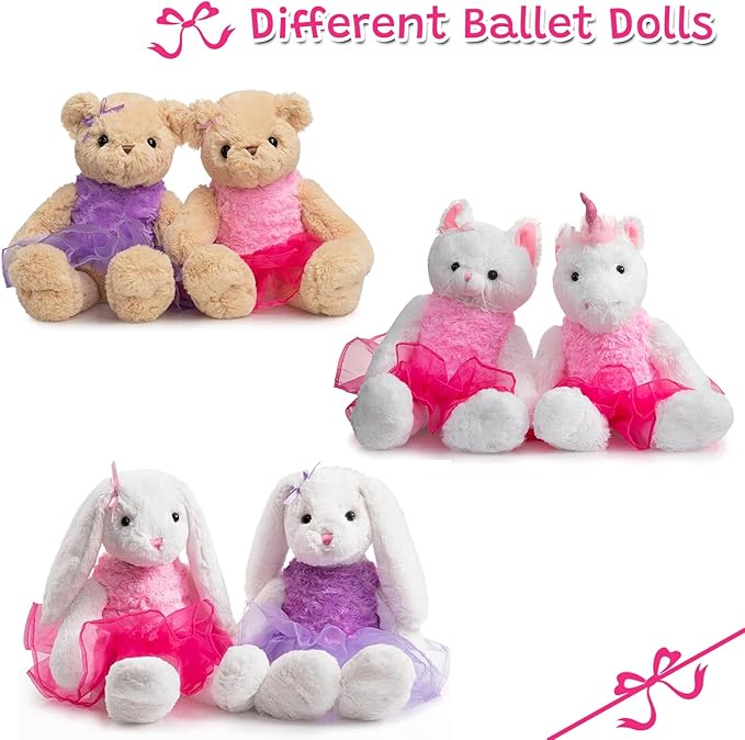Ballerina Unicorn Stuffed Animal Cute Plush Unicorn in Tutu Skirt Birthday Dance Recital Gifts for Girls Kids 21’’White