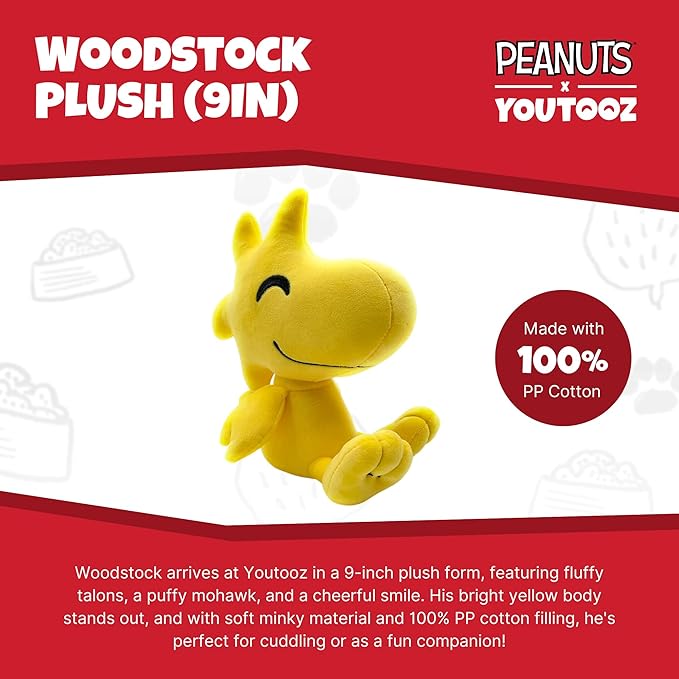 Youtooz Peanuts Woodstock 9-inch Plush, – Collectible Stuffed Woodstock Plushie from Peanuts