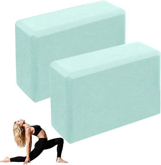 Leikefitness Yoga Blocks 2 Pack,Lightweight-High Density Eva Foam Soft Non-Slip for Yoga, Pilates, Meditation 9"×6"×3"