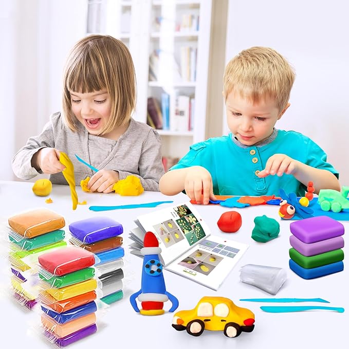ESSENSON Air Dry Clay 120 Colors, Modeling Clay for Kids, DIY Molding Magic Clay, Gift for Kids