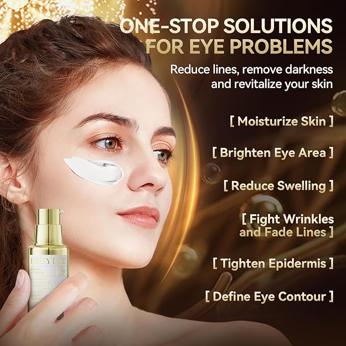 BREYLEE Renewal Eye Serum with Coffine Niacinamide Polypeptide, Eye Care for Puffy Eye Bags Fine Lines Dark Circles Wrinkles, Anti-Puffiness & Fading Fine Lines