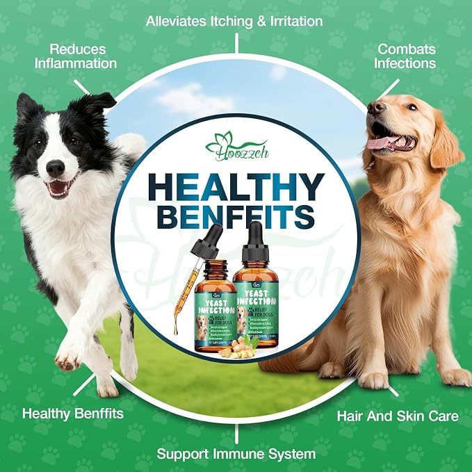 Yeast Infection Treatment for Dogs,Dog Ear Infection Treatment,Itchy Ear,Skin,Paws&Relief-Reduces Inflammation&Relieves Irritation,Dog Supplement Drops with Multivitamins Probiotics,60ml(1 Pack)