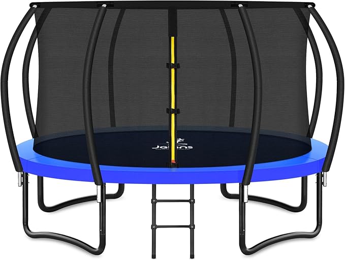 JELENS Trampoline 8FT 10FT 12FT 14FT 15FT 16FT, Recreational Trampolines with Enclosure Net, Outdoor Anti-Rust Trampolines for Kids and Adults, ASTM Approved