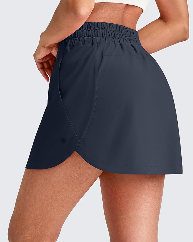 G4Free A Line Golf Skirts for Women 15'' Elastic High Waisted Tennis Skort | with 4 Pockets, Built-in Shorts, Dolphin Hems, Lightweight, Quick-dry, Breathable, Vibrant Colors, Athletic & Casual