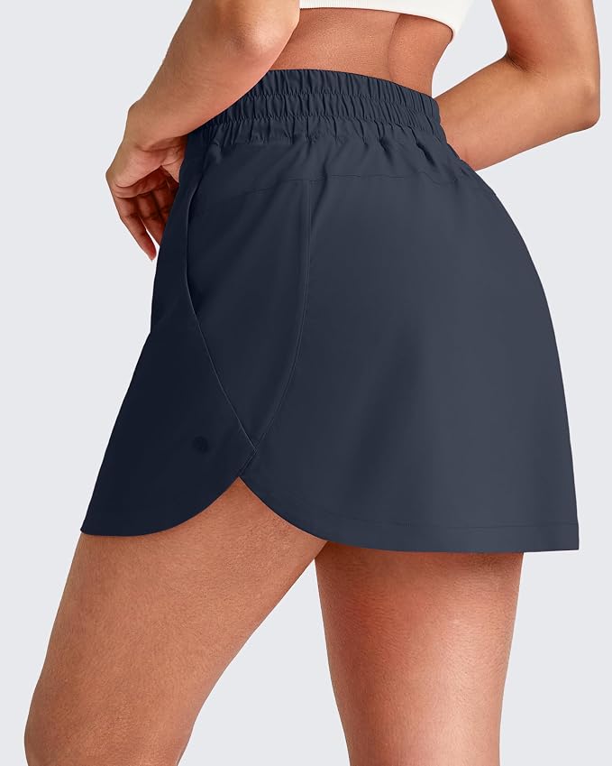 G4Free A Line Golf Skirts for Women 15'' Elastic High Waisted Tennis Skort | with 4 Pockets, Built-in Shorts, Dolphin Hems, Lightweight, Quick-dry, Breathable, Vibrant Colors, Athletic & Casual