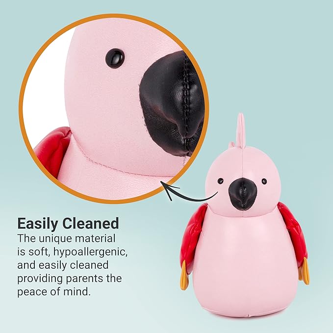 Little Big Friends Musical Baby Toy – Soft Plush Pull-String Cord Classical Toy for Baby & Toddlers | Soothing Stuffed Cuddly Animal Gift | Paris The Parakeet