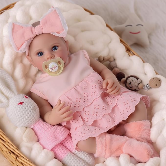 BABESIDE Lifelike Reborn Baby Dolls - 20-inch Cute Realistic Baby Doll Newborn Girl Soft Cuddly Real Life Baby Dolls with Accessories for Kids Age 3 4 5 6 7 8 9 Years Playing and Gift Giving