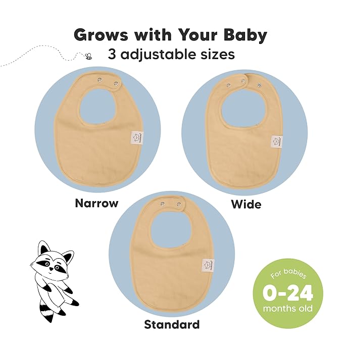 KeaBabies 8-Pack Organic Baby Bibs for Drooling and Teething - Soft Cotton Bibs for Baby Girl, Boy, Extra Absorbent, Easy to Clean & Put On for Toddler, Newborn, Infant 0-24 Months (Terracotta)
