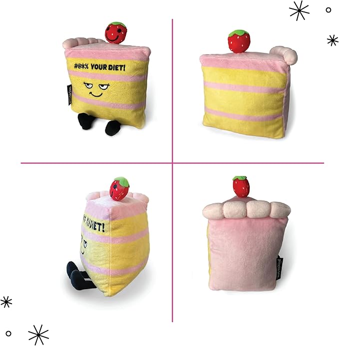 Cake Plushie - Screw Your Diet Funny & Sassy Food Plush Toy for Gifting